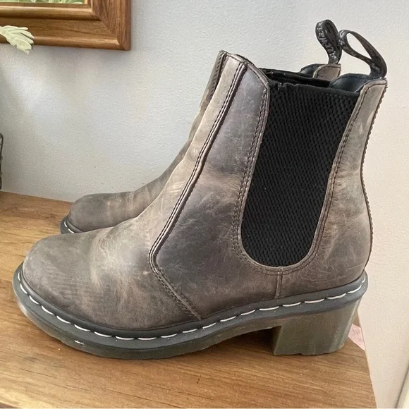 Dr. Martens Distressed Brown Ankle Boots - Picture 1 of 10